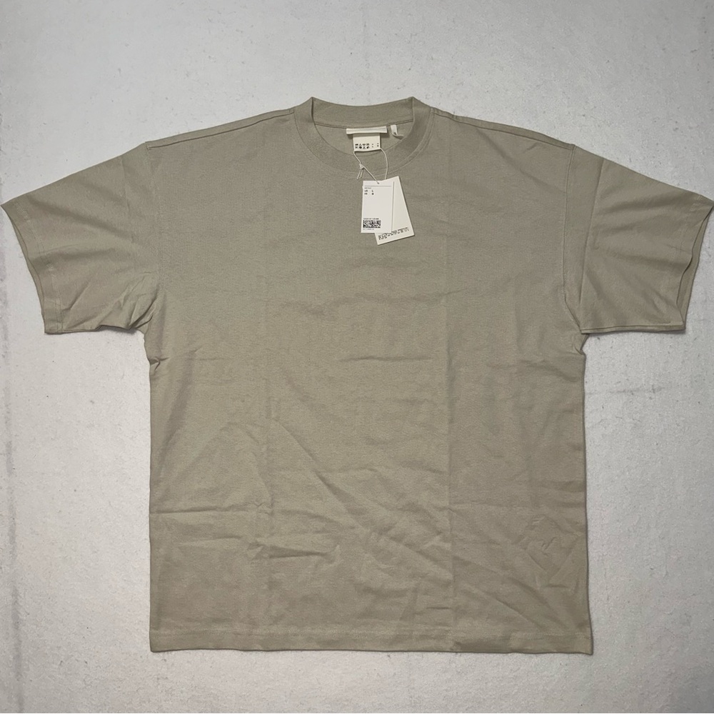 HM Heavy Cotton Short Sleeve T-Shirt Tan Beige Size Large H&M